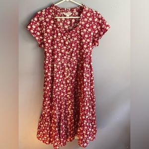 April Cornell red floral dress